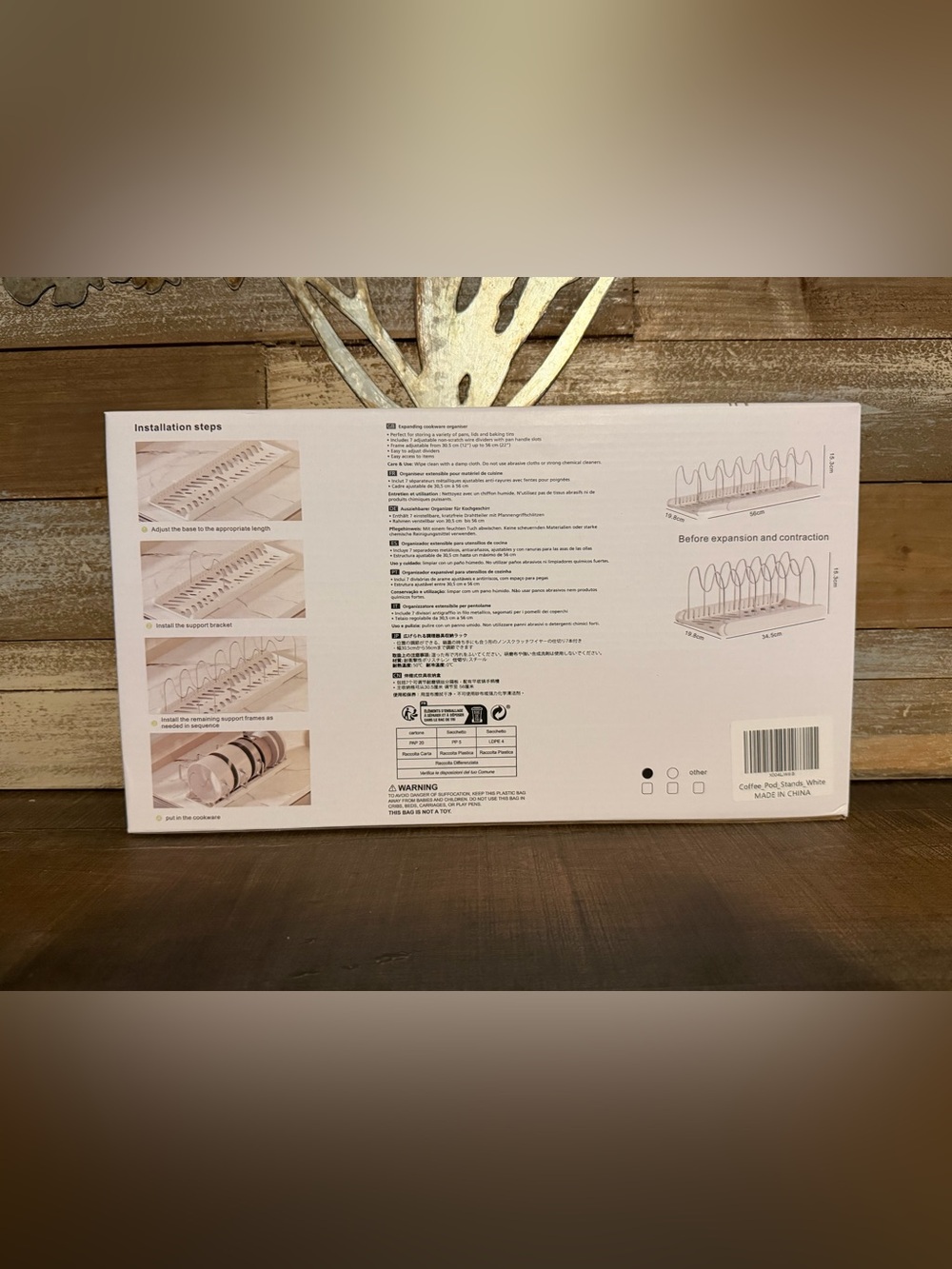 Expanding Cookware Organizer Rack - White - Picture 2 of 5